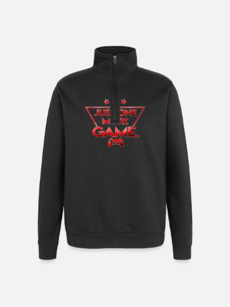 Just_one_more_game_ _rot_farbe - Sweat à zip 1/4 - noir