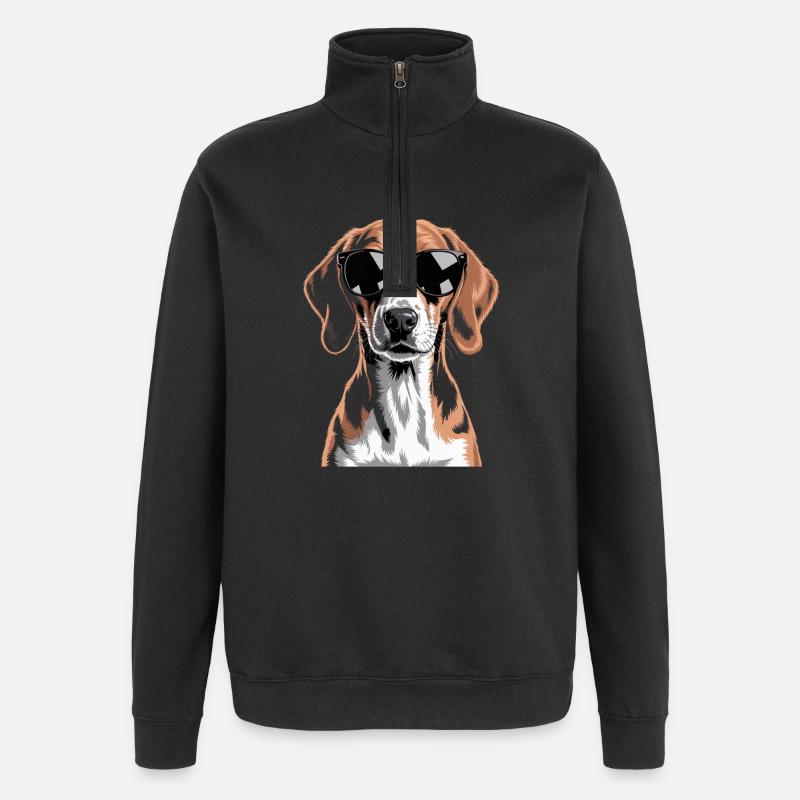 Foxhound anglais - Sweat à zip 1/4 - noir