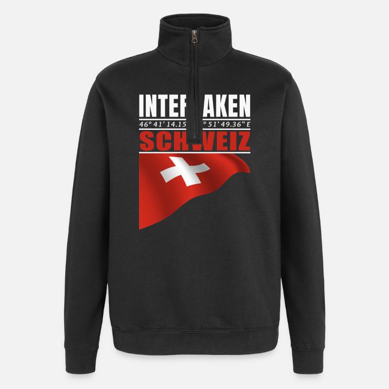 Interlaken - Sweat à zip 1/4 - noir