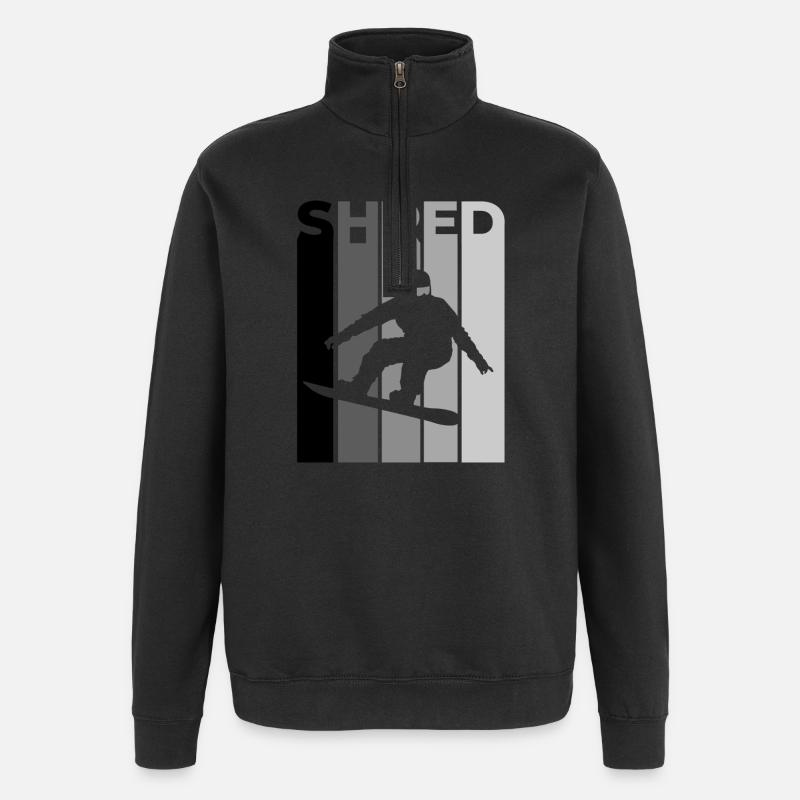 SHRED Snowboarder – Snowboard Spruch & Action - Quarter-Zip-Sweatshirt - Schwarz