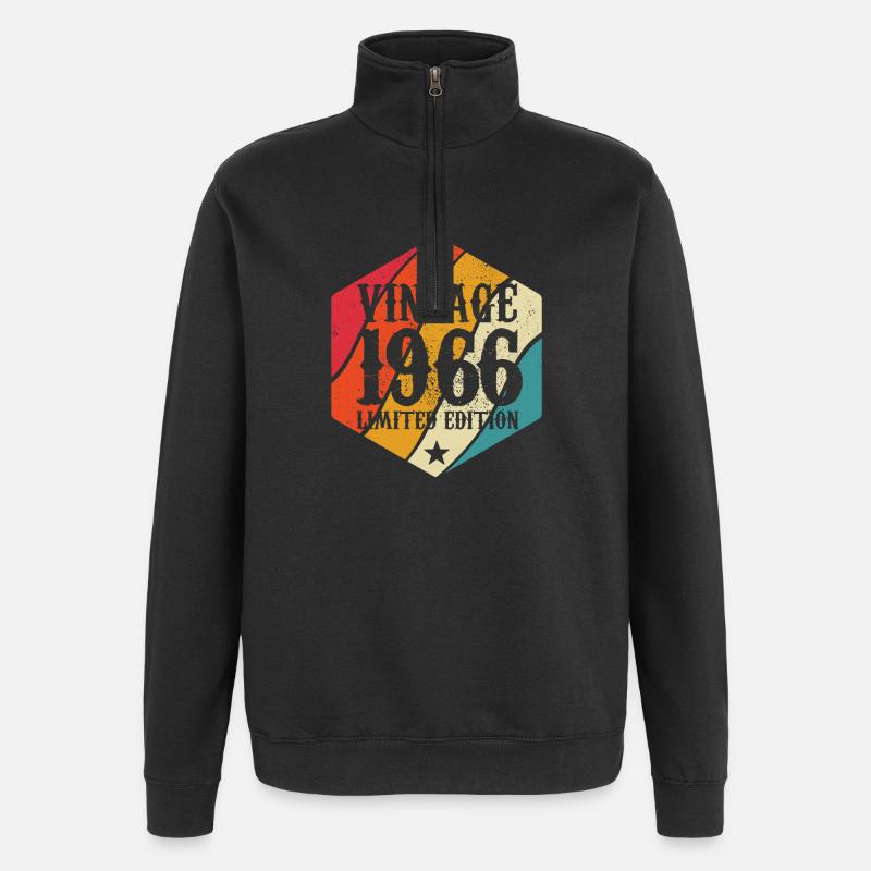 Limited Edition 1966 Birthday Gift - Quarter-Zip Sweatshirt - black