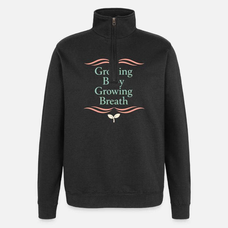 Vorgeburtliches Yoga Werdende Mutter - Quarter-Zip-Sweatshirt - Schwarz