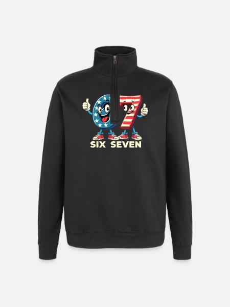 US Flag 67 Memes Six Seven - Quarter-Zip Sweatshirt - black