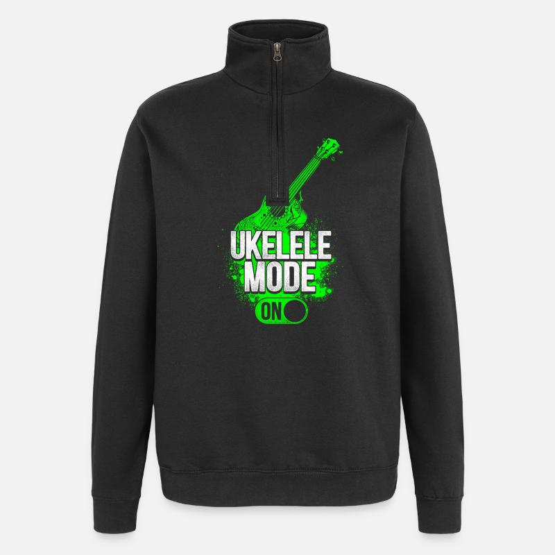 Hawaiian Ukulele Uke Ukulele Mode - Quarter-Zip-Sweatshirt - Schwarz