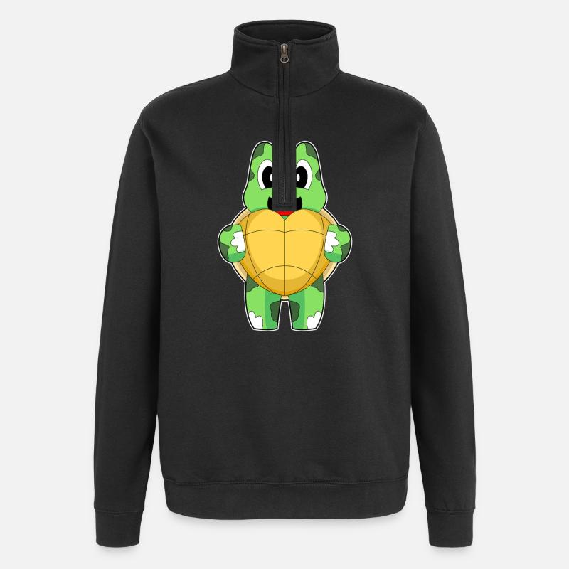 Turtle Heart - Quarter-Zip Sweatshirt - black