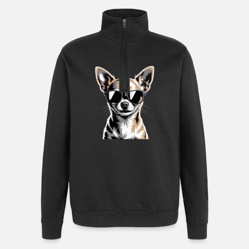 Chihuahua - Quarter-Zip Sweatshirt - black