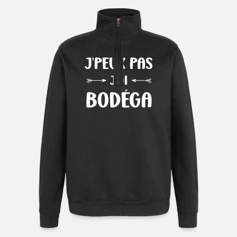 J'peux pas j'ai bodéga - Sweat à zip 1/4 - noir