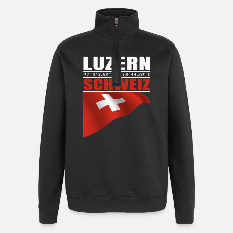 Luzern - Quarter-Zip-Sweatshirt - Schwarz