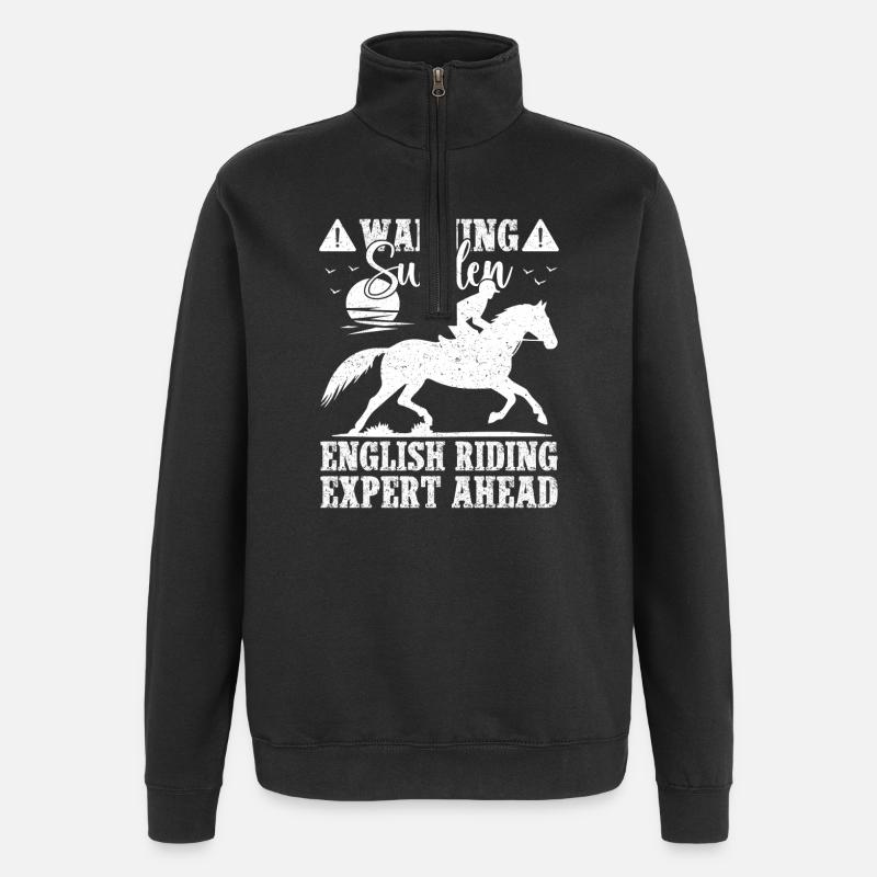 Équitation anglaise Expert en avant-garde cheval - Sweat à zip 1/4 - noir