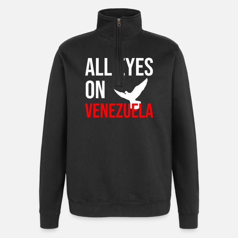 All Eyes On Venezuela - Quarter-Zip Sweatshirt - black