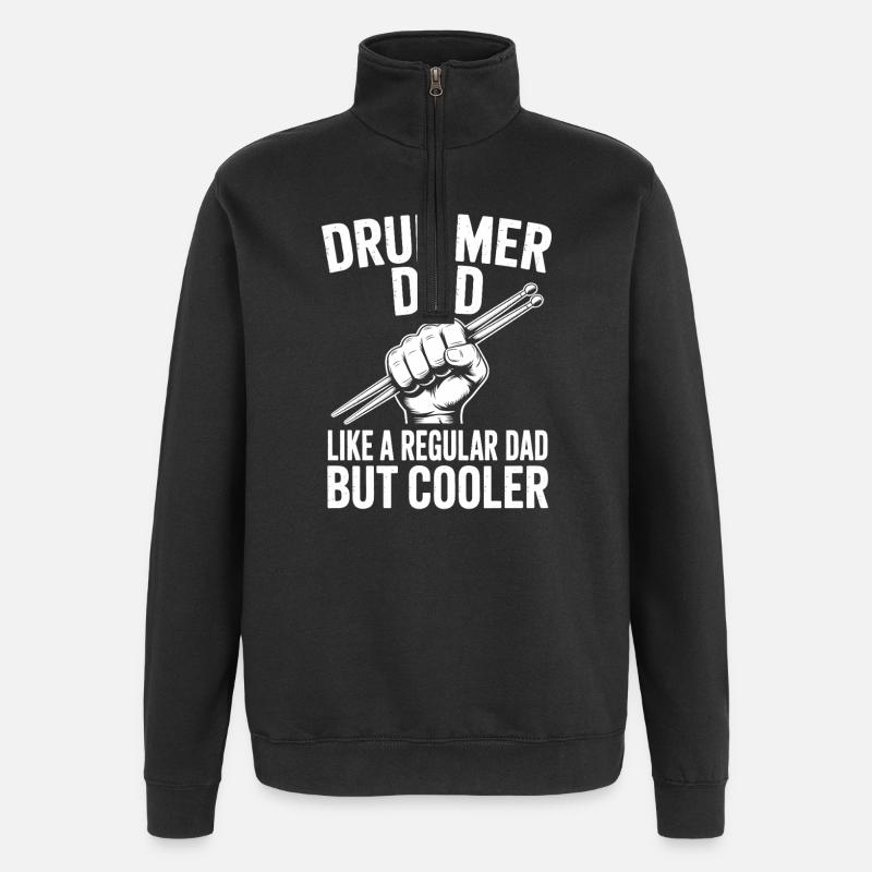 Drummer Saying Funny Drummer Gift - Quarter-Zip Sweatshirt - black