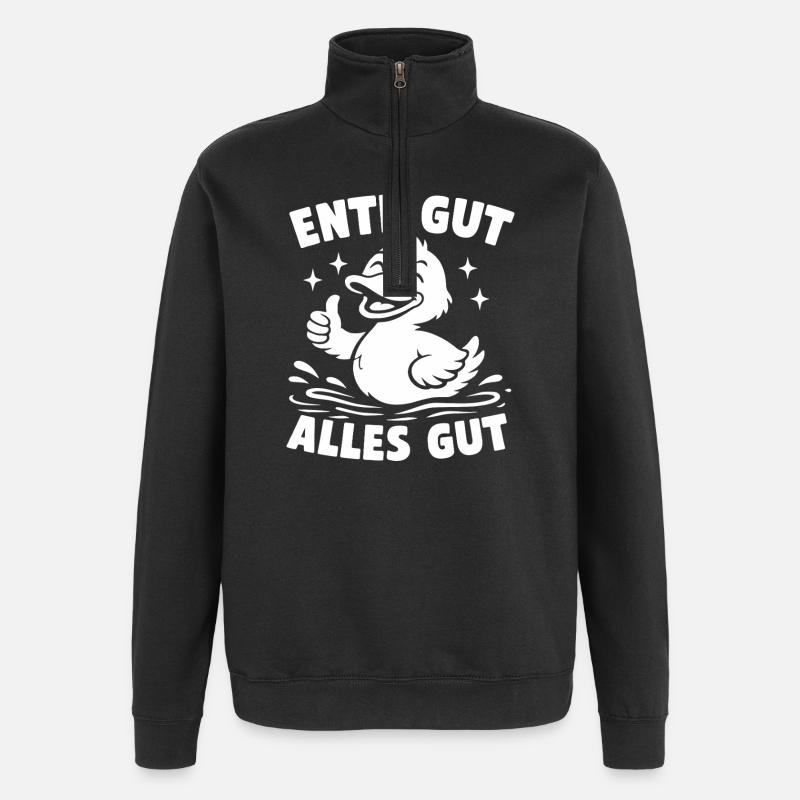 Baisse-toi bien Tout est bon - Sweat à zip 1/4 - noir