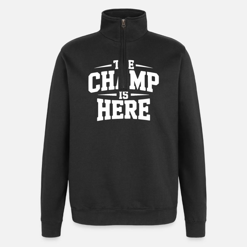 Le Champion est là - Sweat à zip 1/4 - noir