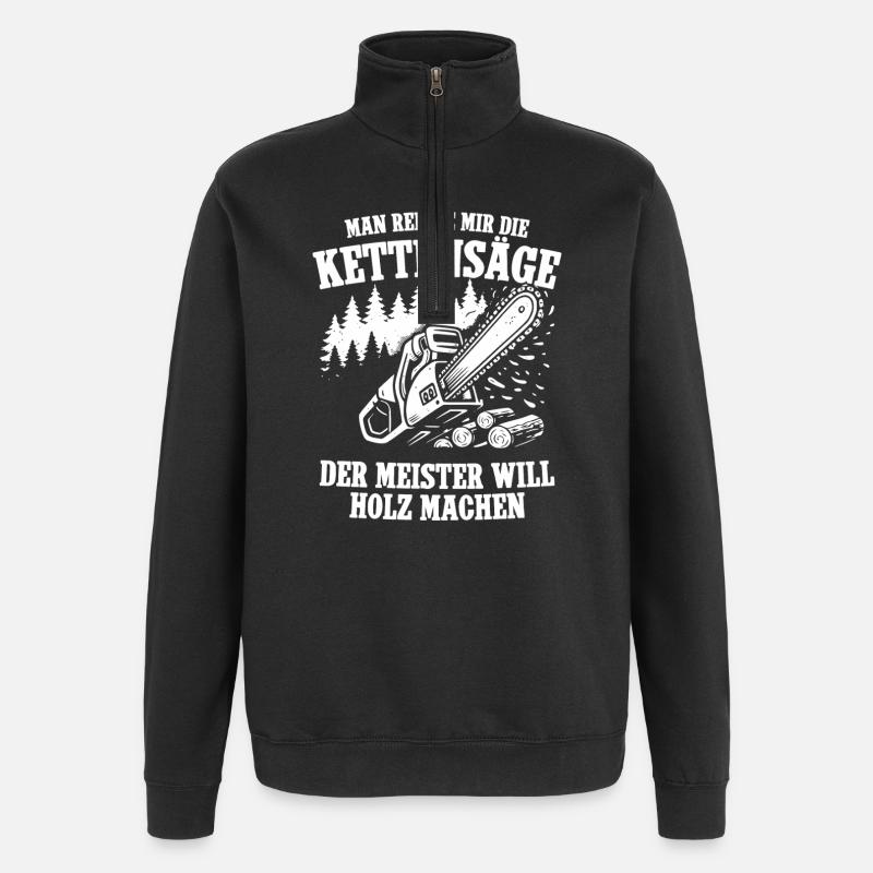 Passe-moi les tronçonneuses - Sweat à zip 1/4 - noir