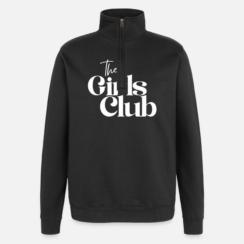 filles, soirée pyjama, girl power - Sweat à zip 1/4 - noir