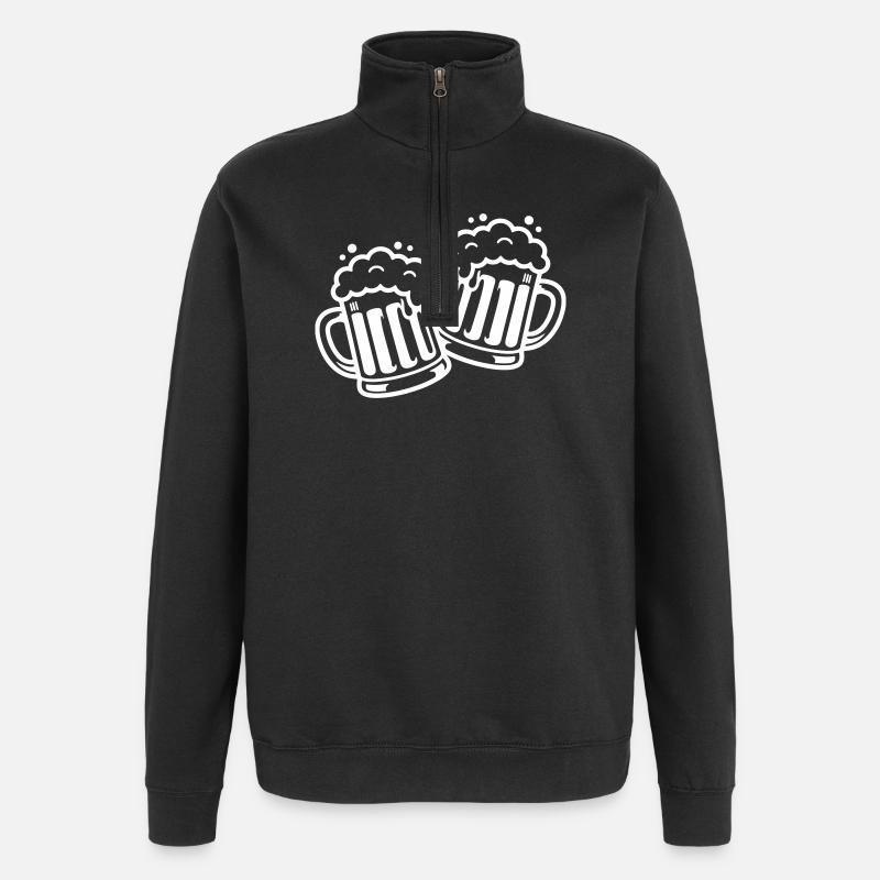 Bierkrug Prost Comic Bier - Quarter-Zip-Sweatshirt - Schwarz