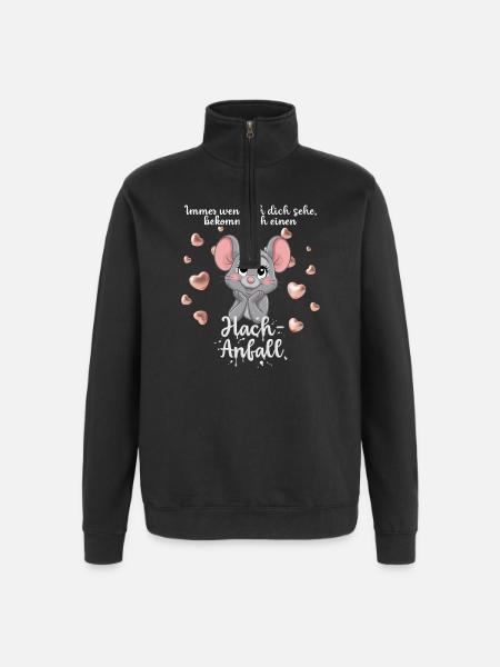 Sweet Mouse has a Hach seizure. - Quarter-Zip Sweatshirt - black