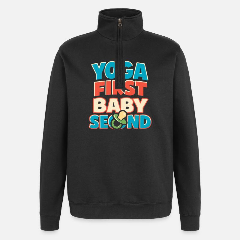 Mère enceinte de yoga prénatal - Sweat à zip 1/4 - noir