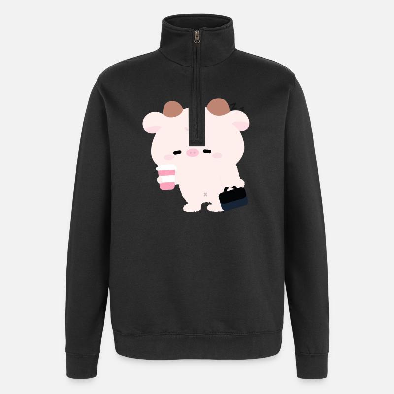 Tried Cow Coffee Run - Quarter-Zip Sweatshirt - black