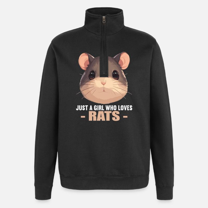 Rat Rat - Sweat à zip 1/4 - noir