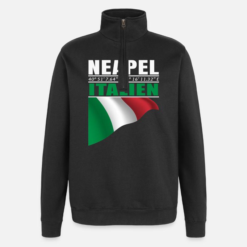 Naples - Sweat à zip 1/4 - noir