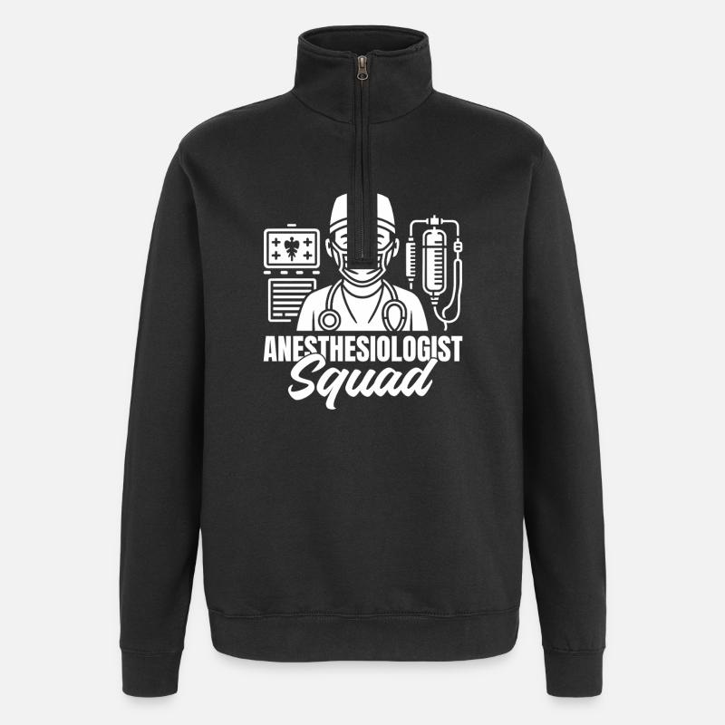 Anesthesiologist Squad Anesthesia - Quarter-Zip Sweatshirt - black