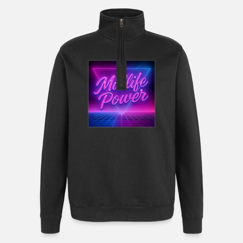 Midlife Power - Quarter-Zip Sweatshirt - black