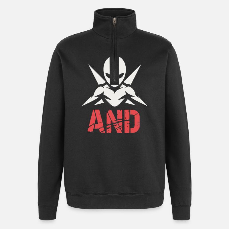 Alien Ninja Emblem - Quarter-Zip-Sweatshirt - Schwarz