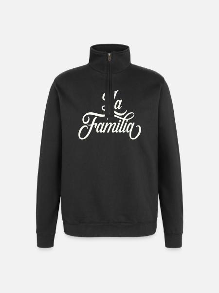 La Family Lettering - Quarter-Zip Sweatshirt - black