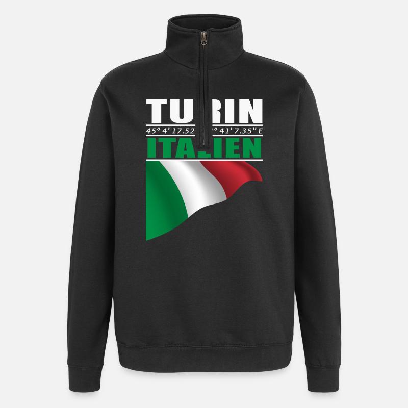 Turin - Sweat à zip 1/4 - noir