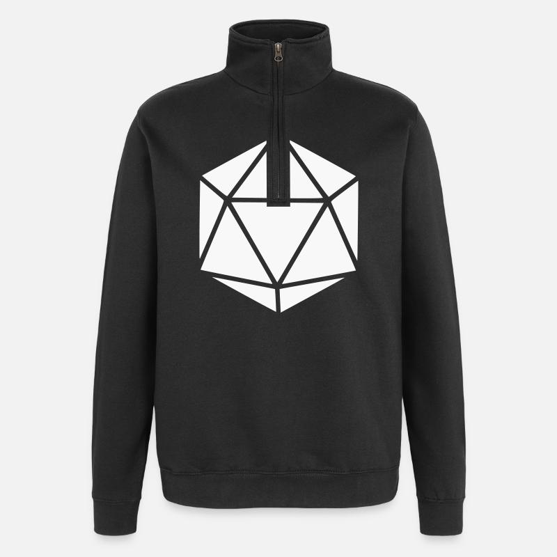 Geometric Polyhedron Diamond - Quarter-Zip Sweatshirt - black