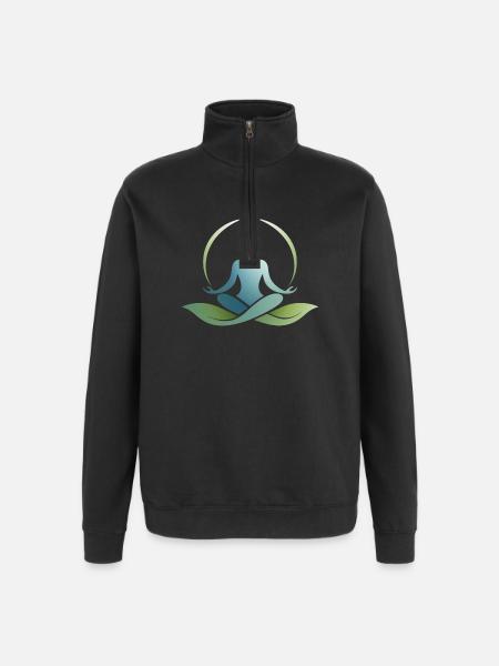 Nature Yoga Symbol – Balance and Calm - Quarter-Zip Sweatshirt - black