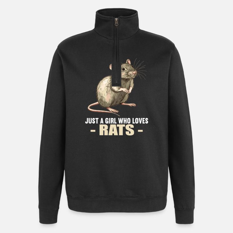 Rat Rat - Sweat à zip 1/4 - noir