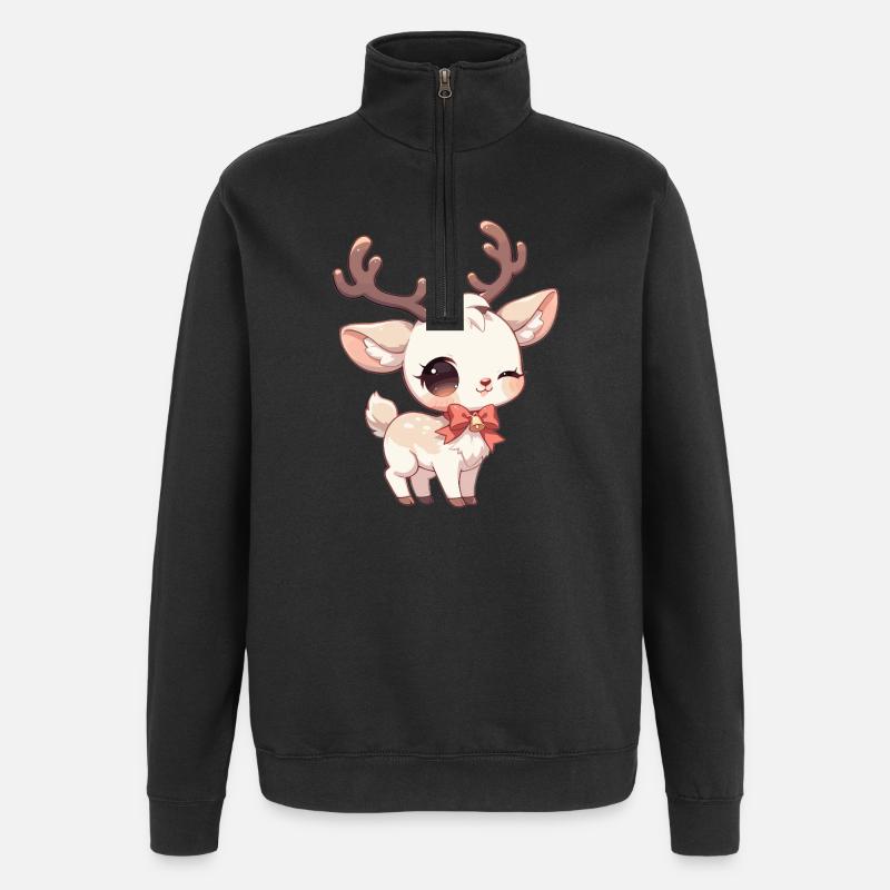 Rentiere Rentier - Quarter-Zip-Sweatshirt - Schwarz