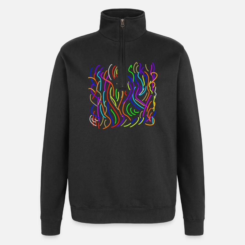 Colour flows on nothing - Quarter-Zip Sweatshirt - black