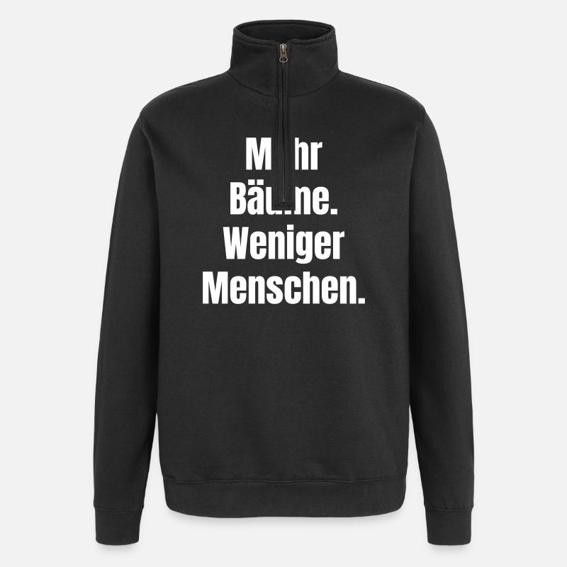 Plus d’arbres, moins de gens - Sweat à zip 1/4 - noir
