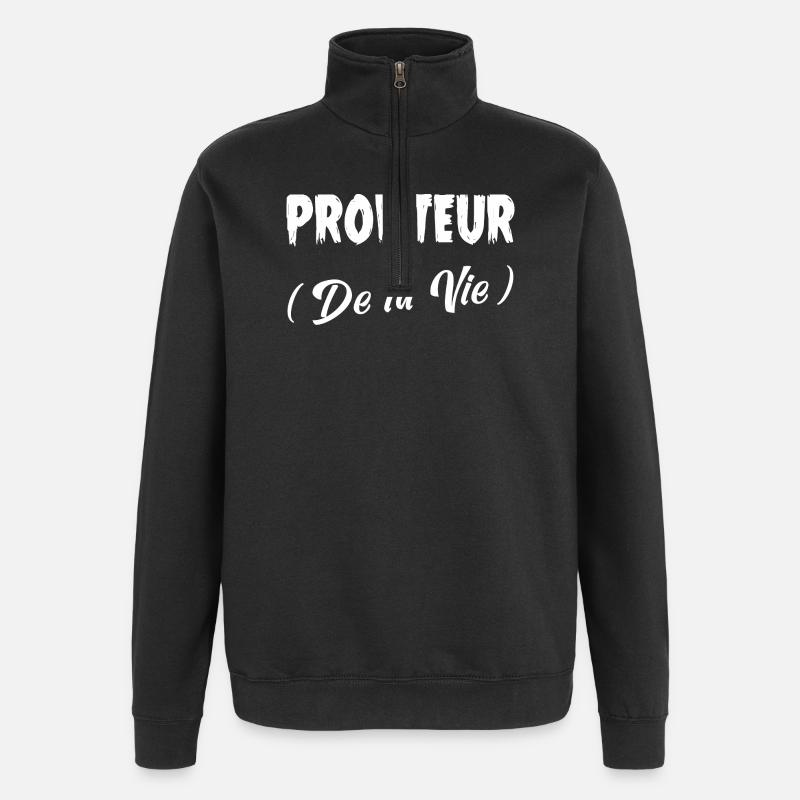 PROFITEUR (DE LA VIE) ! - Sweat à zip 1/4 - noir