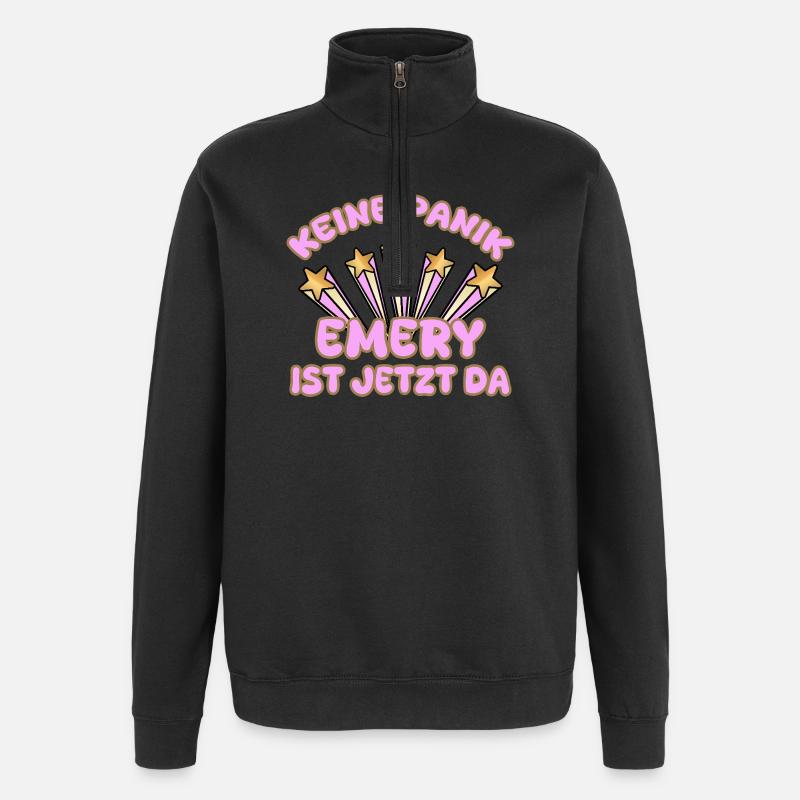 Woman's name Emery - Quarter-Zip Sweatshirt - black