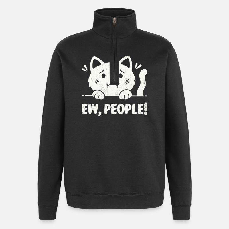 Beurk, les gens ! - Sweat à zip 1/4 - noir