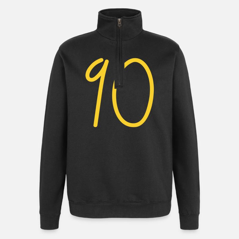 90 - Quarter-Zip-Sweatshirt - Schwarz