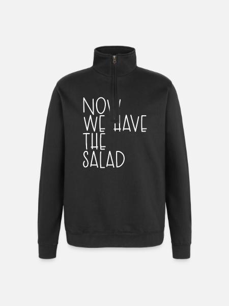 NOW WE HAVE THE SALAD - Quarter-Zip Sweatshirt - black