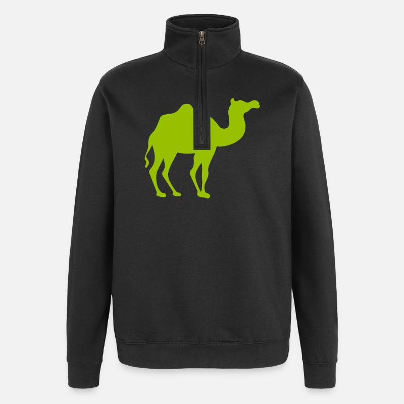 Silhouette de chameau lumineuse - Sweat à zip 1/4 - noir
