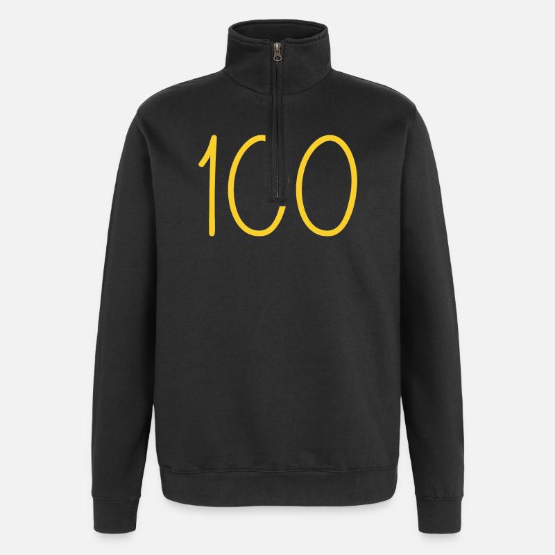 100 - Sweat à zip 1/4 - noir