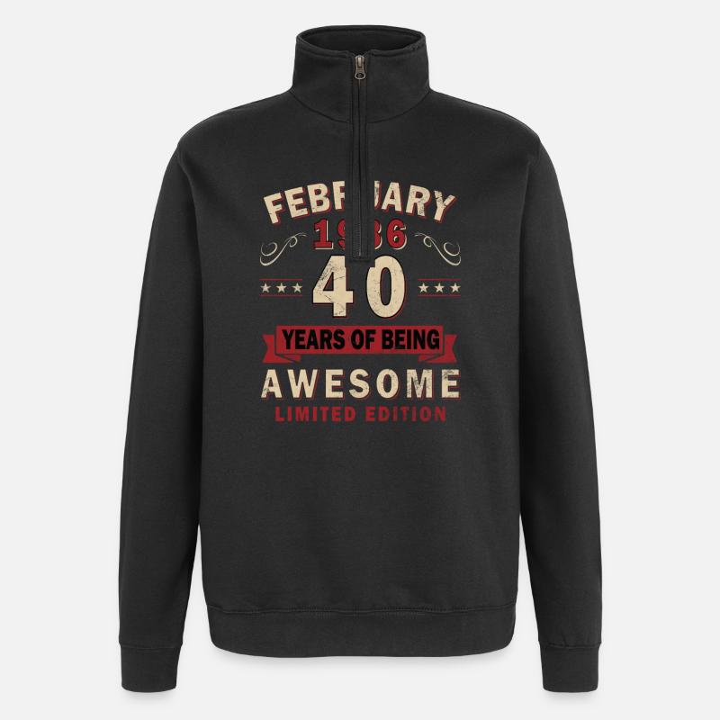 40e anniversaire – Année – février 1986 - Sweat à zip 1/4 - noir