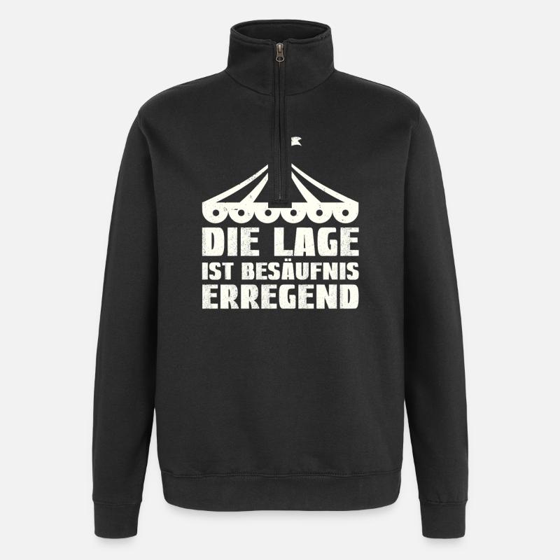 The situation is drunkenness - Quarter-Zip Sweatshirt - black