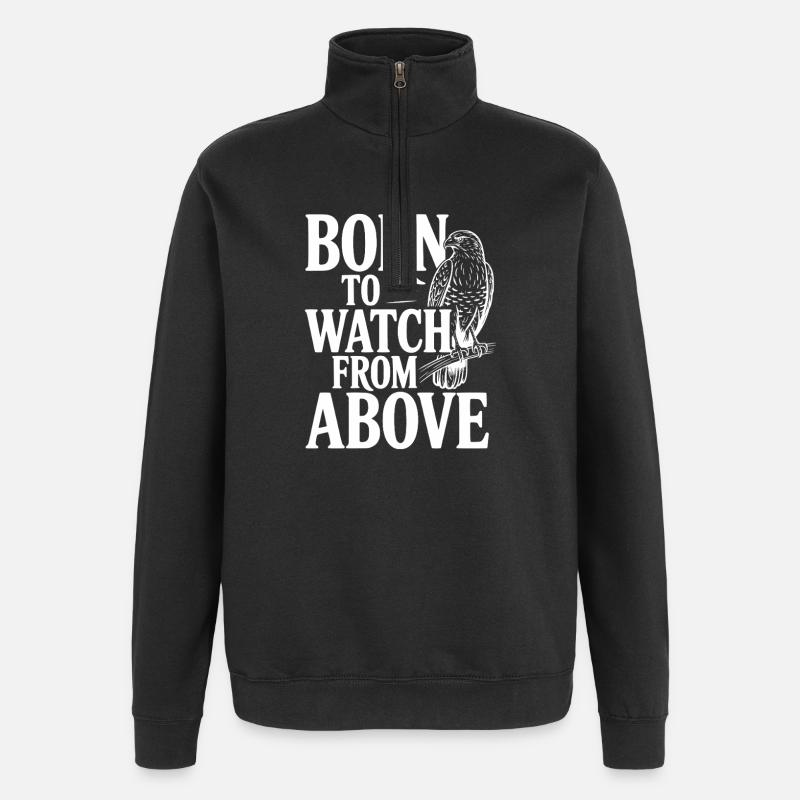 Né pour regarder d’en haut - Sweat à zip 1/4 - noir