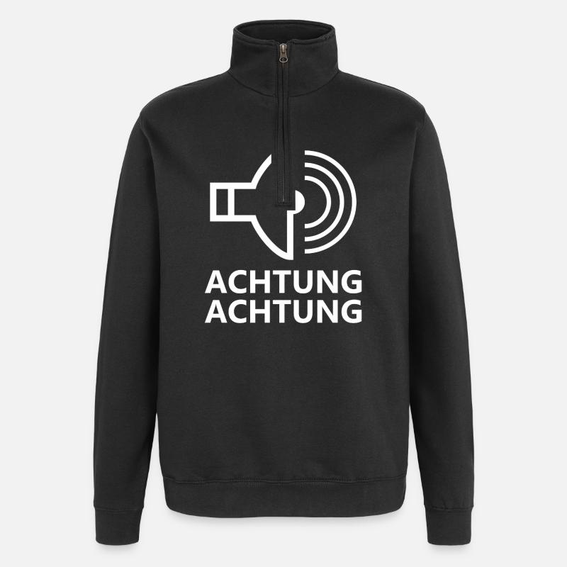 Attention Lettres-pages d’attention - Sweat à zip 1/4 - noir