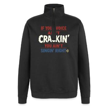 Shanty Crew Volksmusik-community - Quarter-Zip-Sweatshirt - Schwarz - Vorne - AI Model Female 172 light (172cm) & AI Model Male 178 dark (178cm)