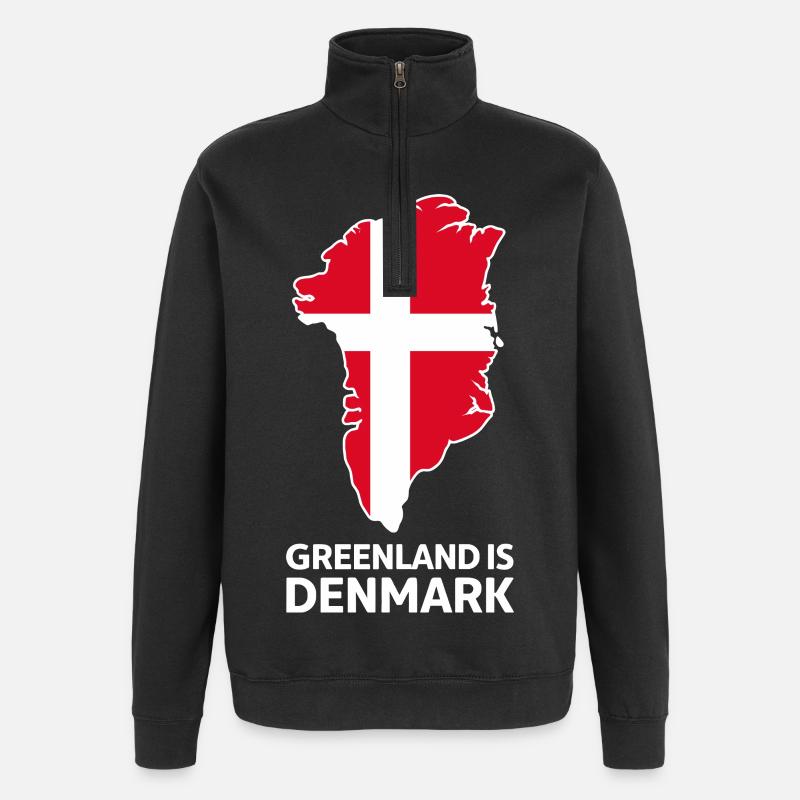 Carte du drapeau Groenland-Danemark - Sweat à zip 1/4 - noir