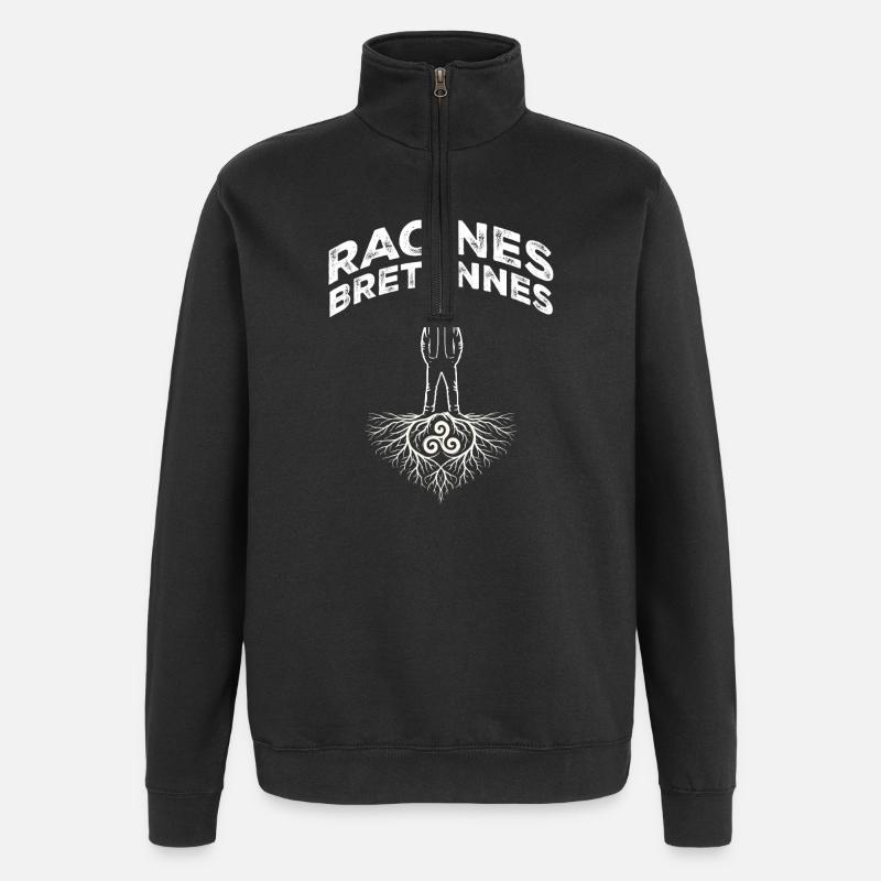 Brittany Breton Roots Triskell Identity - Quarter-Zip Sweatshirt - black